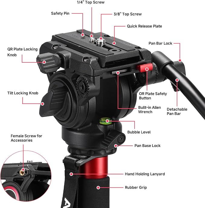 Avella CD324 Carbon Fiber Video Monopod Kit,