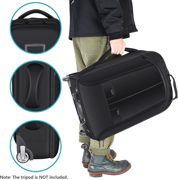 Neewer 2-in-1 Rolling Camera Bag Backpack Suitcase Style Convertible