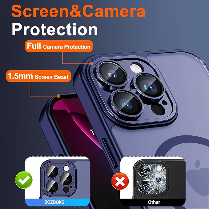for iPhone 16 Pro Case with Privacy Screen Protector and Camera Protection