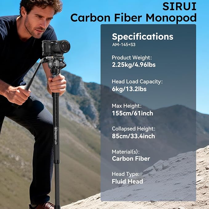 SIRUI AM-145 Carbon Fiber 3-in-1 Monopod