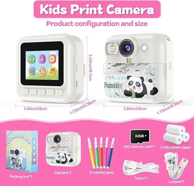 Kids Camera Instant Print, Christmas Birthday Gifts