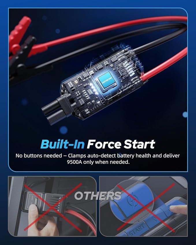 AUTOONE 10000A Car Jump Starter 24000mAh Car Battery Jumper Starter Portable 12V (All Gas/All Diesel) 168W DC Jump Box for Car Battery with Built-in Booster, Type-C Fast Charge Jump Pack