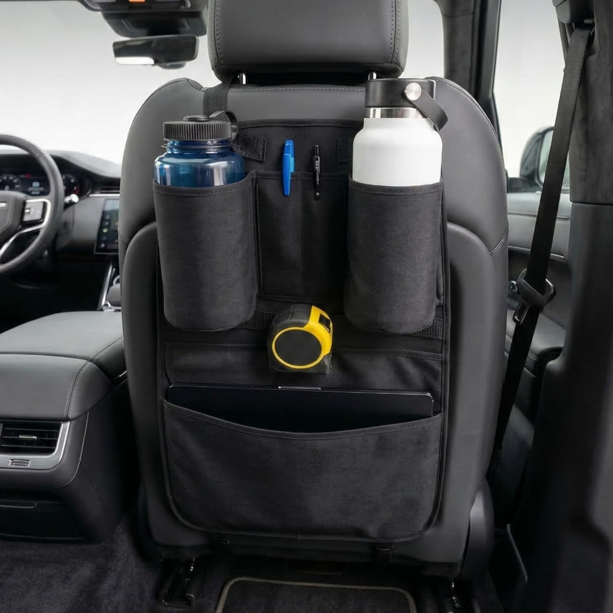 Swigzy Premium Seat Back Organizer Water Bottle Holder & Kick Mat Protector