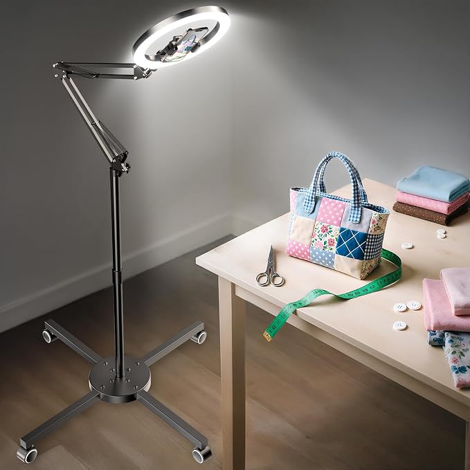 Ring Light with Stand & Lockable Wheels, Ring Light Tripod