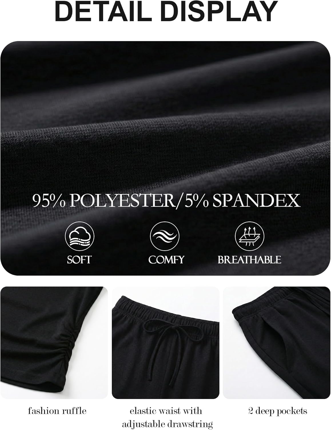 Skiennix 2-Piece Lounge Set for Women - Trendy Slim Short Sleeve Top & Wide Leg Pants - Summer Outfit