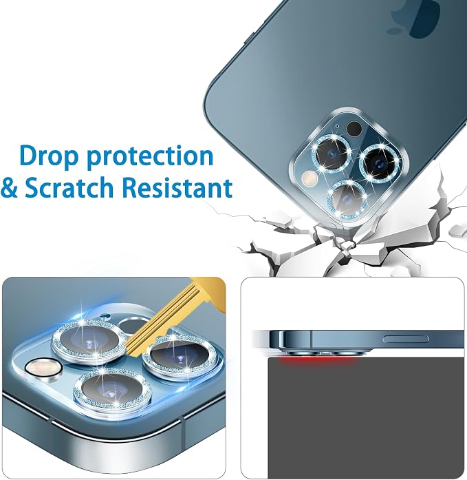 Dengduoduo 3 Pack Tempered Glass Camera Lens Protector