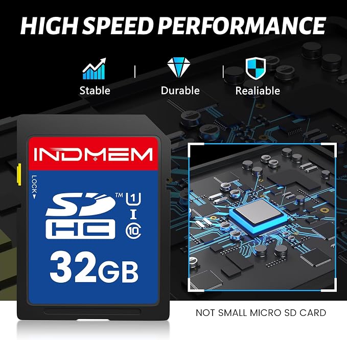 SD Card 32GB, High Speed Full HD Video Recording Secure Digital Cards
