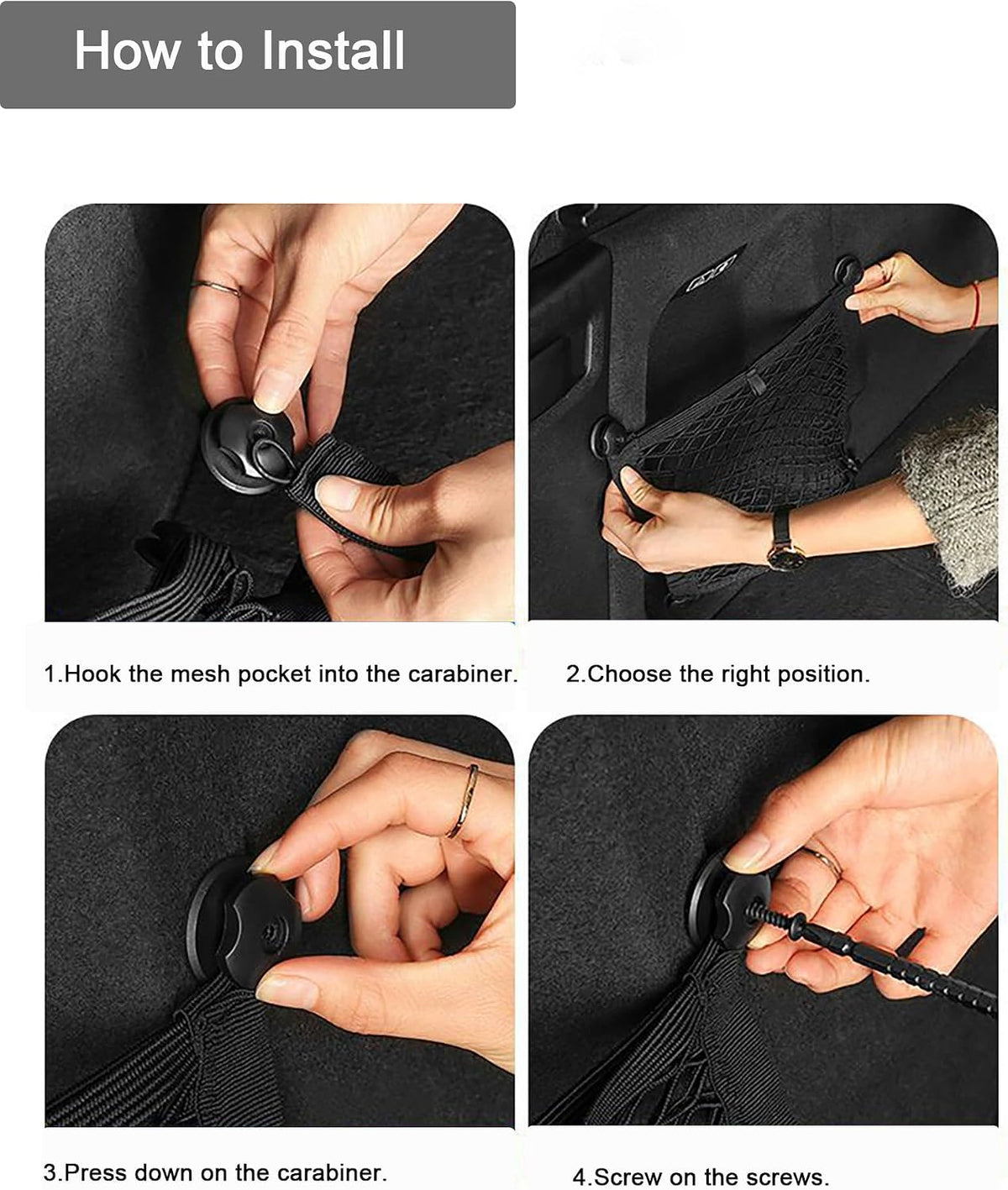 Cargo Net Tailgate Net Car Trunk Organizer for SUV- Adjustable Elastic Nylon Mesh Car Nets, Envelope Style Trunk Cargo Net for Universal Vehicle