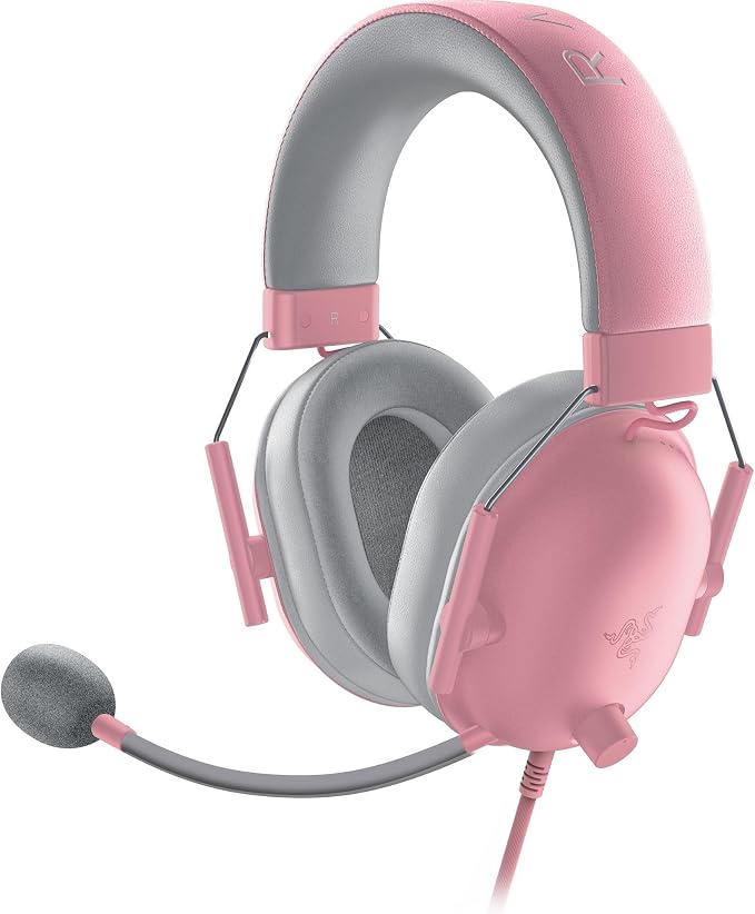 Razer BlackShark V2 X Wired PlayStation Gaming Headset, Pink | 50mm Drivers, Cardioid Mic, Lightweight, Comfortable Noise Isolating Earcups, For PS5, Xbox Series X, PC, Switch, 3.5 mm Jack