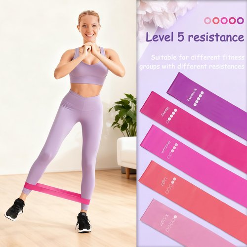 COARVXA Pilates Kit for Women Pilates Equipment Ring and Ball Set Magic Circle Hoop with 5 Resistance Bands Chair Yoga Workouts Starter Set Accessories with 58 Exercise Cards (Purple)