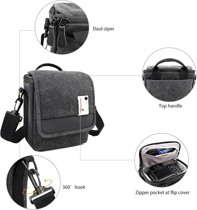 Besnfoto Mirrorless Camera Shoulder Bag Small Messenger Case Waist Bag