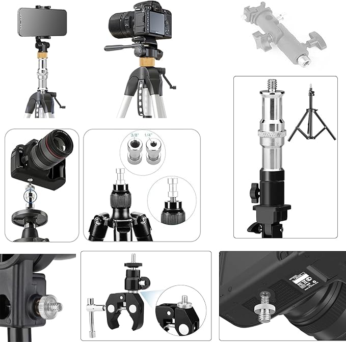 30Pack Camera Tripod Screw Mount Kit 1/4 to 3/8 Inch Adapter Threaded Converter