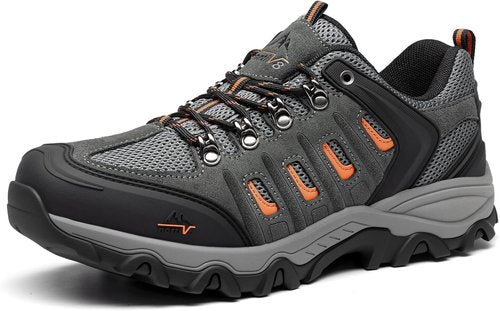NORTIV 8 Men's Waterproof Hiking Shoes - Durable Leather Low-Top for Outdoor Trekking & Camping
