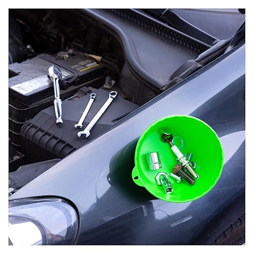 OEMTOOLS 25115 Green Magnetic Nut Cups, 2 Pack, Each Curved Magnetic Parts Tray Holds Up to 5 Pounds, Attaches To Metal Surfaces, Multi-Use Nuts And Bolts Organizer Set Made From Durable ABS Plastic