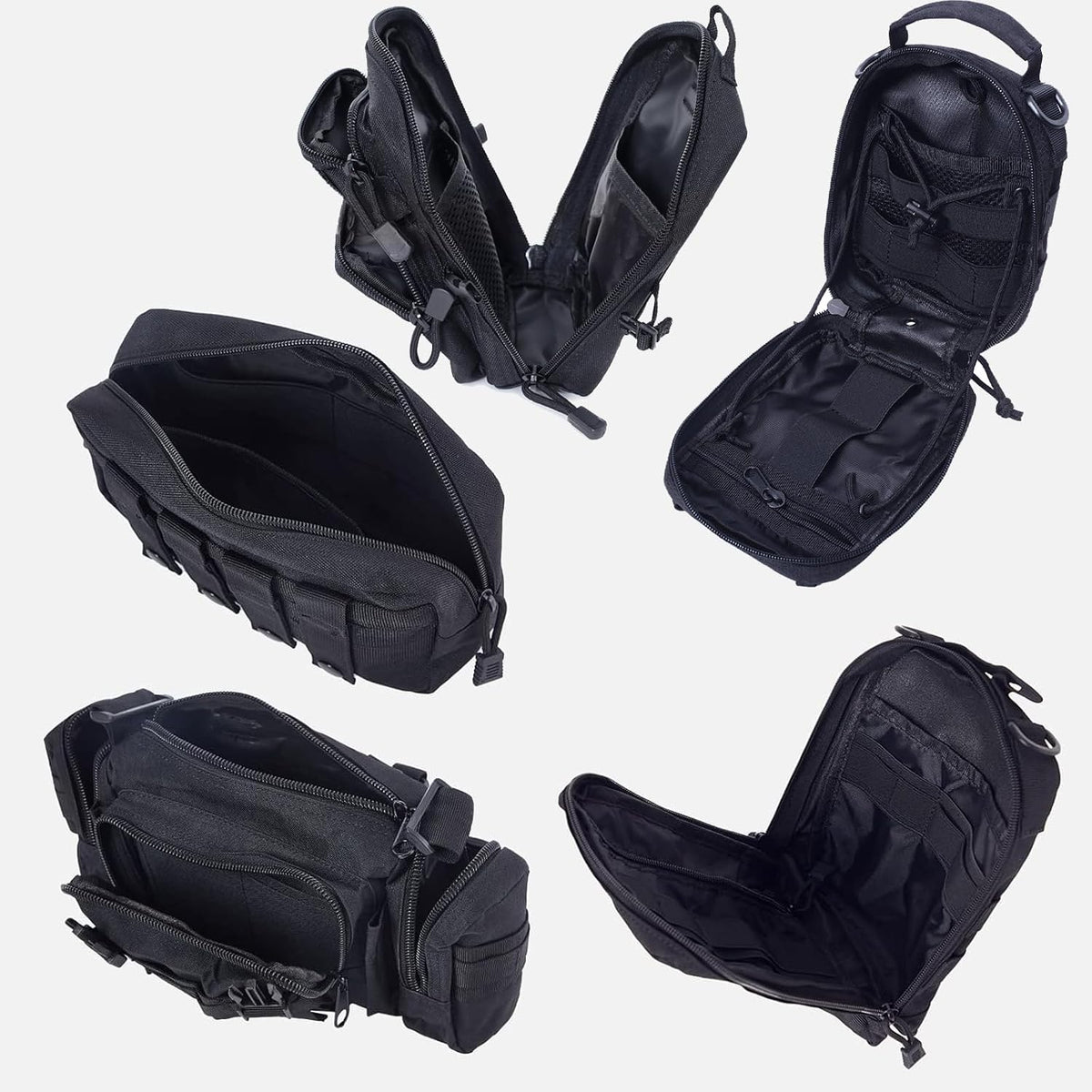 Universal Tactical Seat Back Organizer Vehicle Molle Panel Organizer Storage Bag with 5 Detachable Molle Pouch for All Vehicel Such as Jeep,Truck,SUV, Car, Ford,Chevy etc