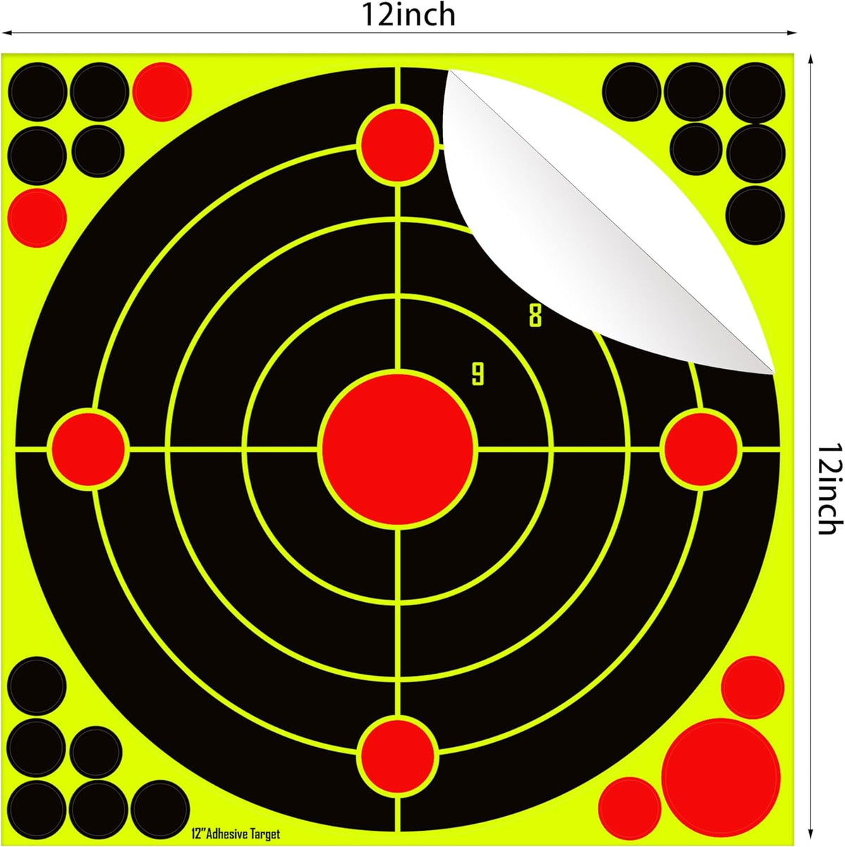 Skiennix Silhouette Splatter Targets - Bright Fluorescent Yellow for Easy Visibility | 12x12 Inch (10/25/50 Pack)