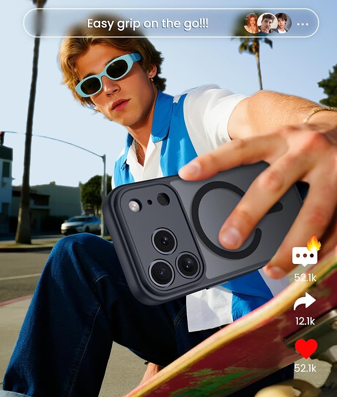 FNTCASE for iPhone 17 Pro Case: Translucent Matte Cases