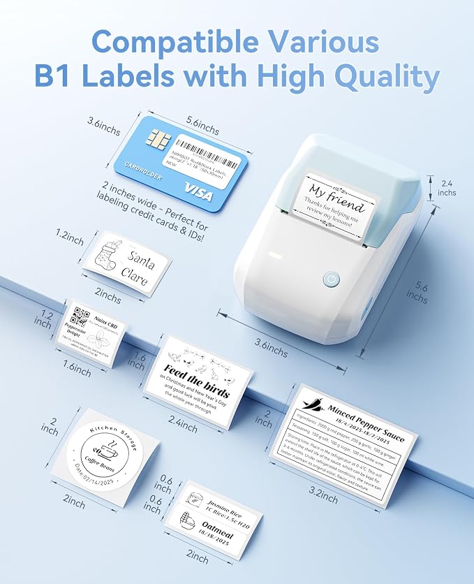 NIIMBOT B1 Label Maker Machine, Thermal Label Printer Easy to Use