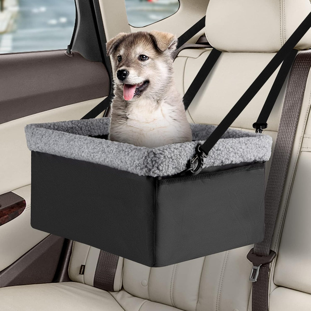 Dog Car Seats for Small Dogs, Upgrade Dog Booster Seat with Metal Frame Construction with Double-Layer Oxford, Perfect for Small Pets,L-UP TO 10LBS