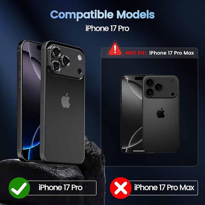 CACOE Camera Lens Protector for iPhone 17 Pro