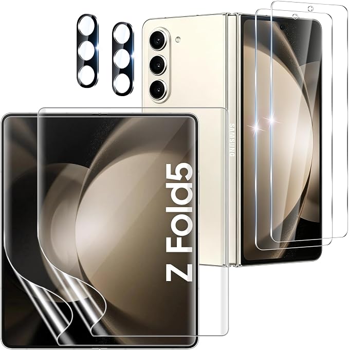 6 Pack for Samsung Galaxy Z Fold 5 Screen Protector, 2 Pac Inside Soft Film + 2