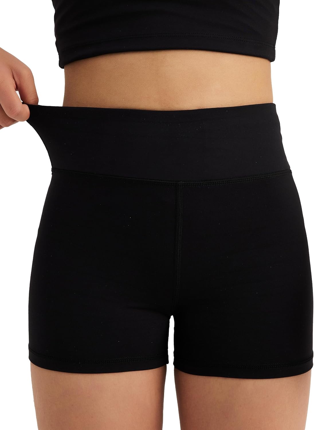 Skiennix Girls Athletic Biker Shorts - High Waisted, Soft Fabric with Hidden Pocket | Ideal for Dance & Yoga