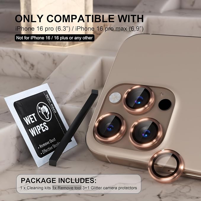 Choiche Compatible for iPhone 16 Pro/iPhone 16 Pro Max Camera Lens Protector