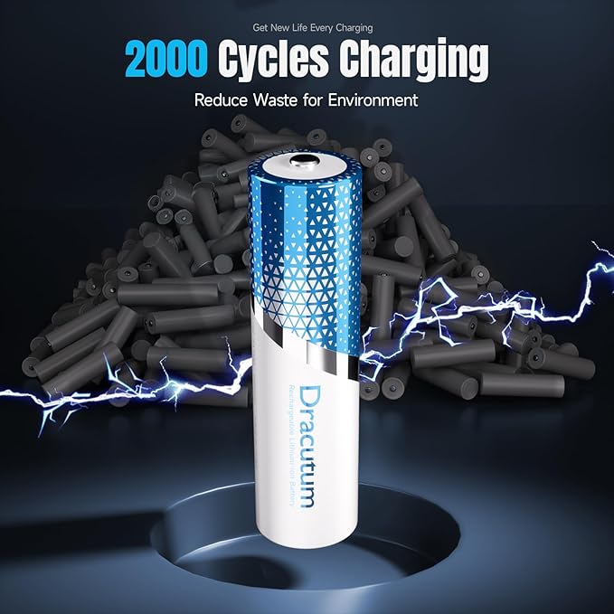 Rechargeable Lithium AA Batteries 8-Pack