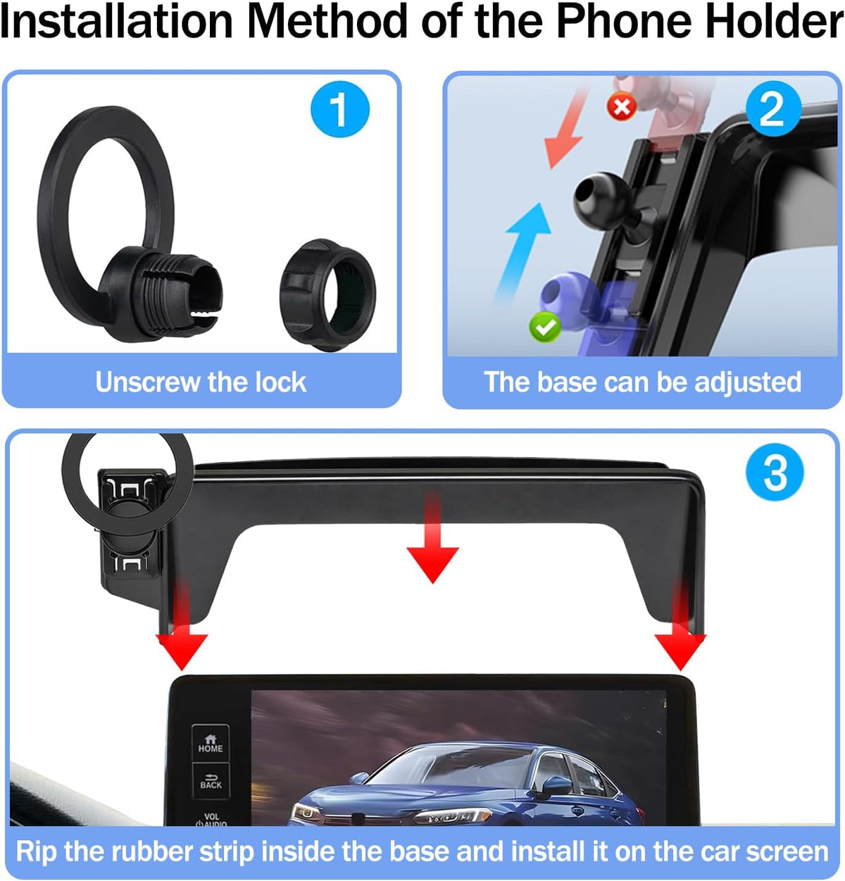 Magnetic Phone Holder for Honda Civic 2026 2025 2024 2023 2022 [11th Gen 7/9-inch Screen] Car Phone Mount for Civic Hatchback Sedan Touchscreen, Compatible with MagSafe