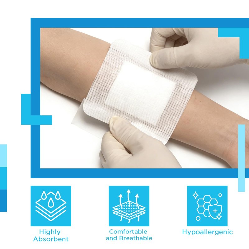 OK TAPE Bordered Gauze Island Dressing 6"x6",25 Count Wrapped Gauze Pads,Non-Woven Sterile Wound Dressing with Highly Absorbent Pad,Soft and Breathable Bandages for Wounds, First Aid