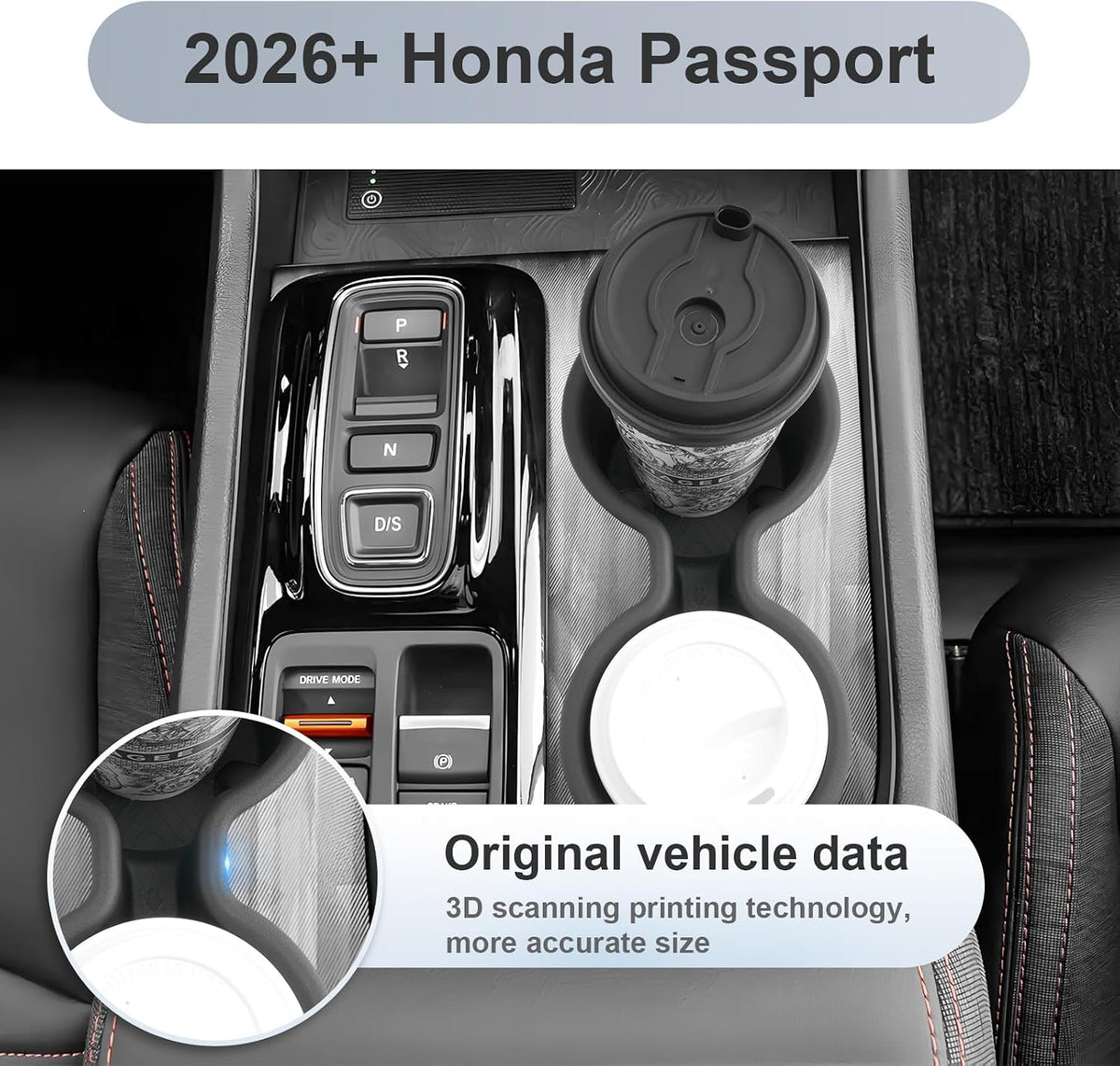 SKTU 3-Pack for 2026 2027 Honda Passport Center Console Organizer 2026 2027 Passport Console Tray & Wireless Charging Mat & Cup Holder Honda Passport 2026 2027 Accessories Console Non-Slip Pad