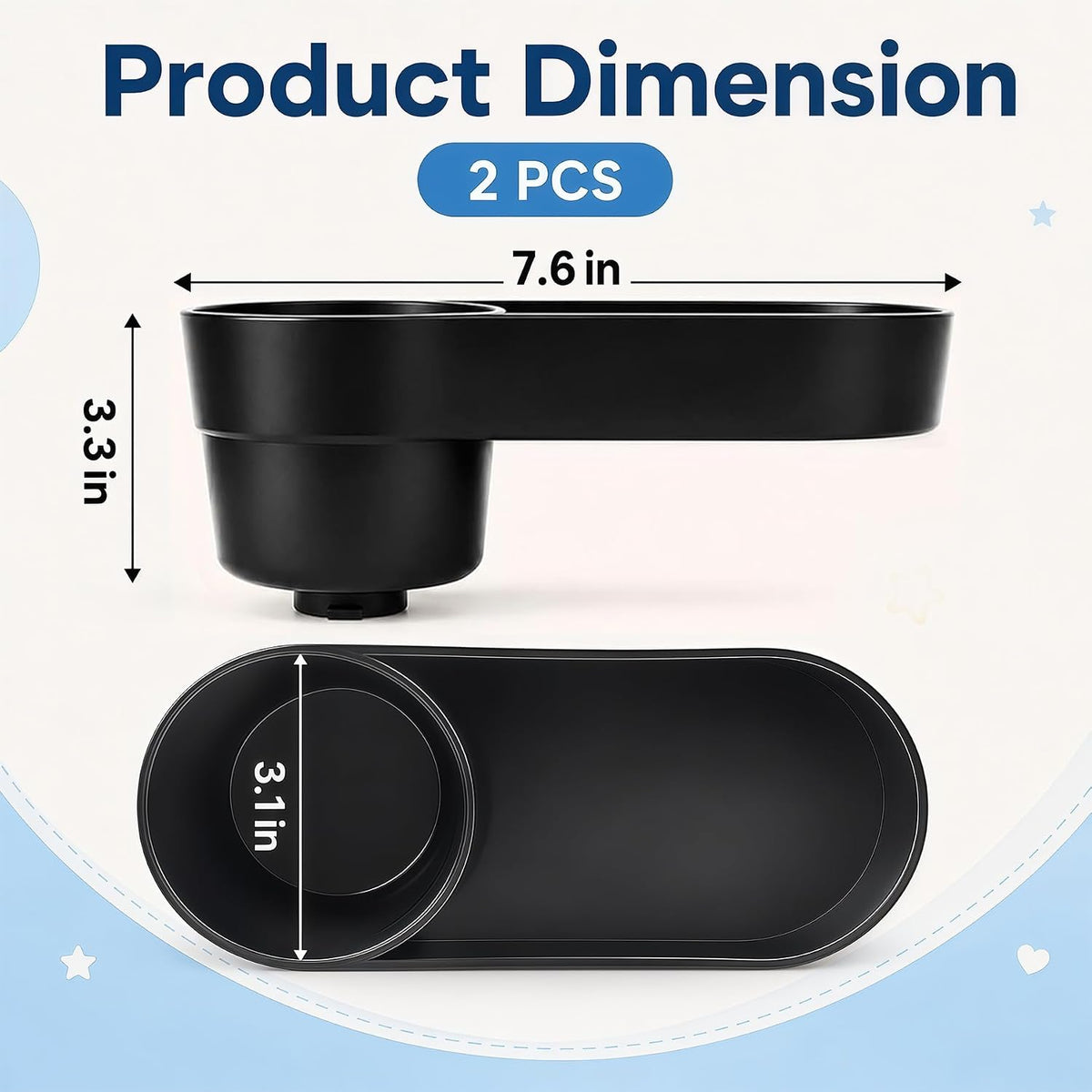 Car Seat Snack Tray Cup Holder Compatible with Safety 1st EverFit & Grow and Go, Maxi-Cosi Pria, Cosco All-in-One Car Seats Model C6577, Rotating Lock Base, Easy to Clean (2-Pack)