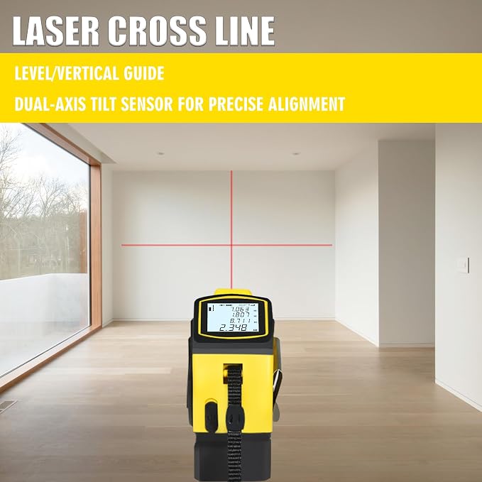 4-in-1 Laser Tape Measure 328FT, Digital Laser Distance Meter, 16FT Steel Tape