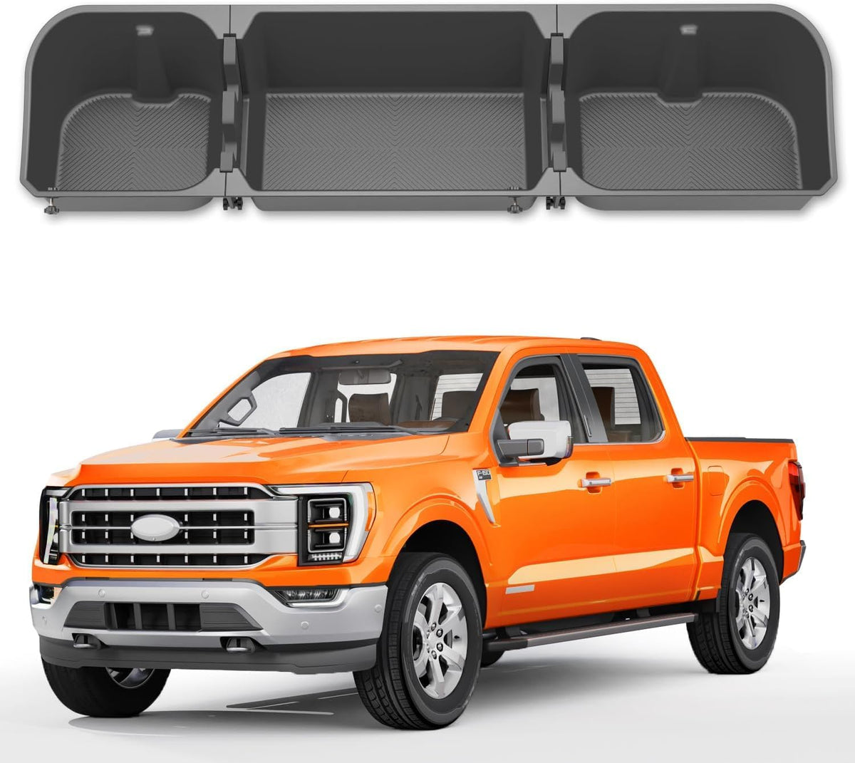 Under Seat Storage Box For 2015-2026 Ford F150 F-150 SuperCrew Cab