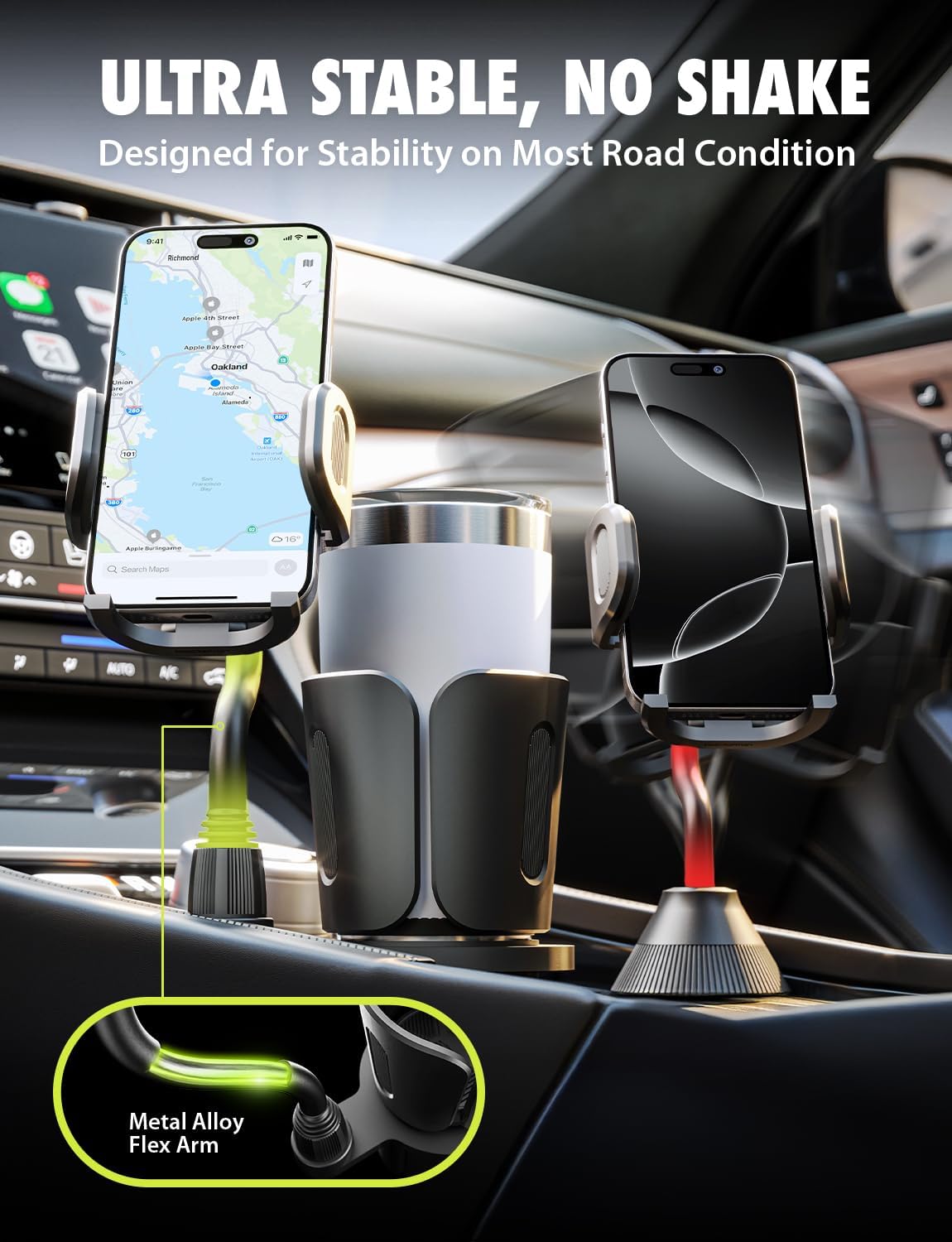 Bracketron TripGrip 2.0 Cup Holder Phone Mount, Metal Gooseneck