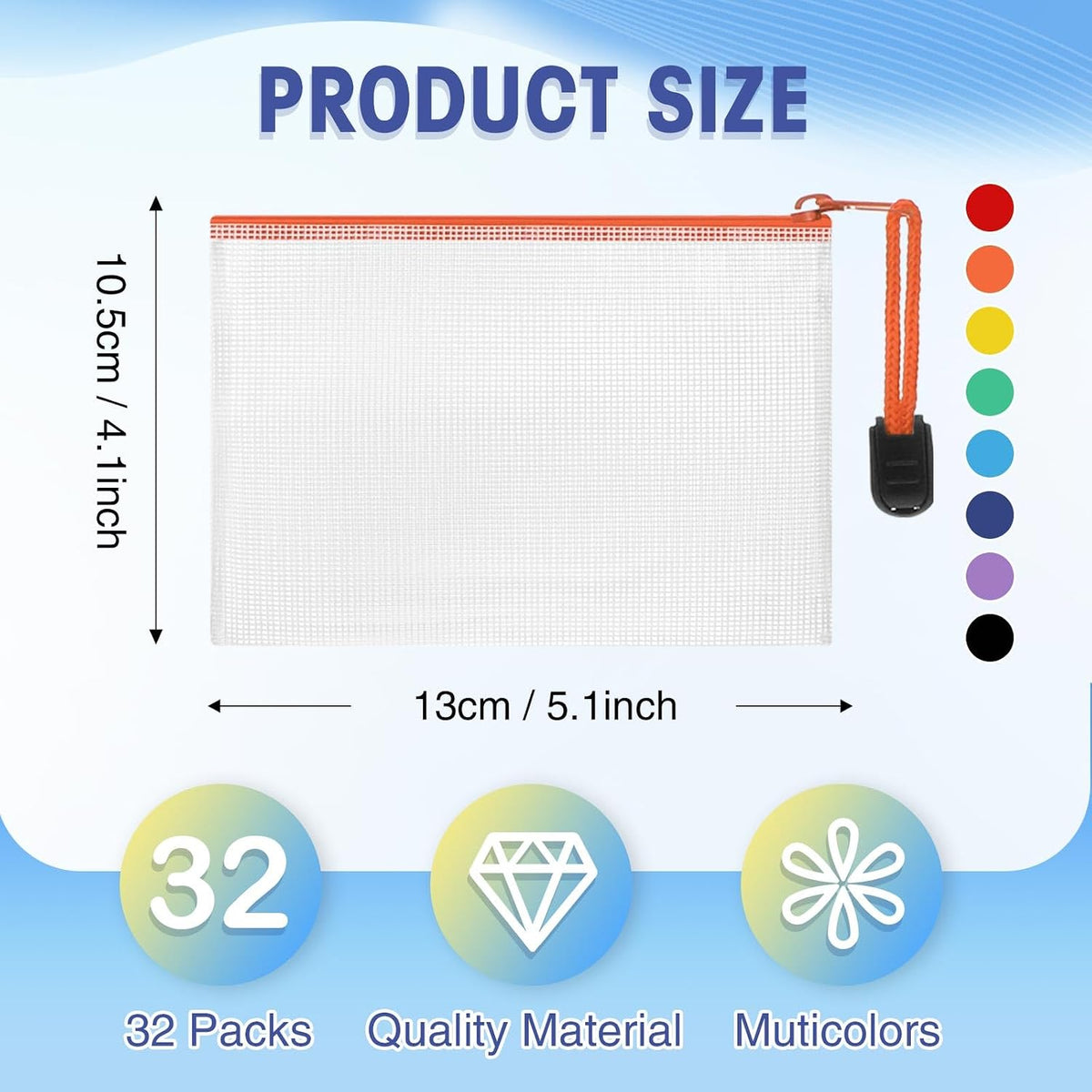 Jetec 32 Mesh Zipper Bags Bikini, Sweet Color, 5.1 x 4.1 Inch, 32 Pcs