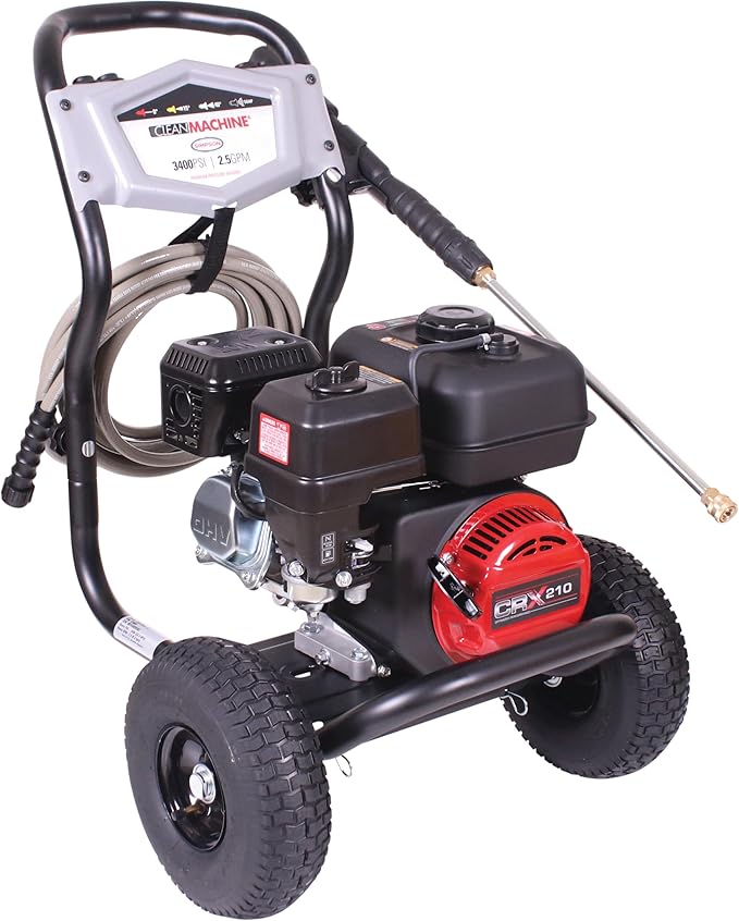 Simpson 3400 PSI Gas Pressure Washer and 15-Inch Surface Cleaner, 2.5 GPM Residential Power Washer, 25' Hose, Clean Machine, 49-State (CM61248-S)