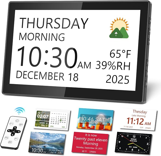 Mesqool 10.1" Dementia Clock for Seniors