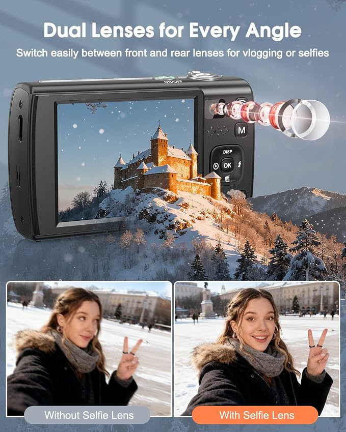 8K Digital Camera for Photography, 88MP WiFi Vlogging Camera for YouTube