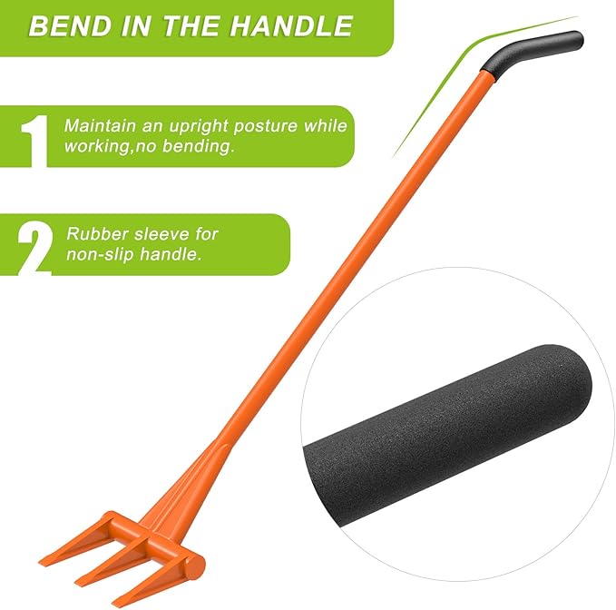 Dolibest 56'' Demo Bar 3-Tine Wrecking Bar, Heavy Duty Steel Pry Bar for Demolition, All-Steel Handle Wrecking Pry Bar, Efficient and Effortless for Renovation and Construction