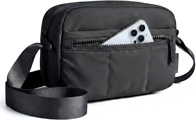 BAGSMART 2 in 1 Puffy Camera Sling Bag Small Camera Shoulder Bag