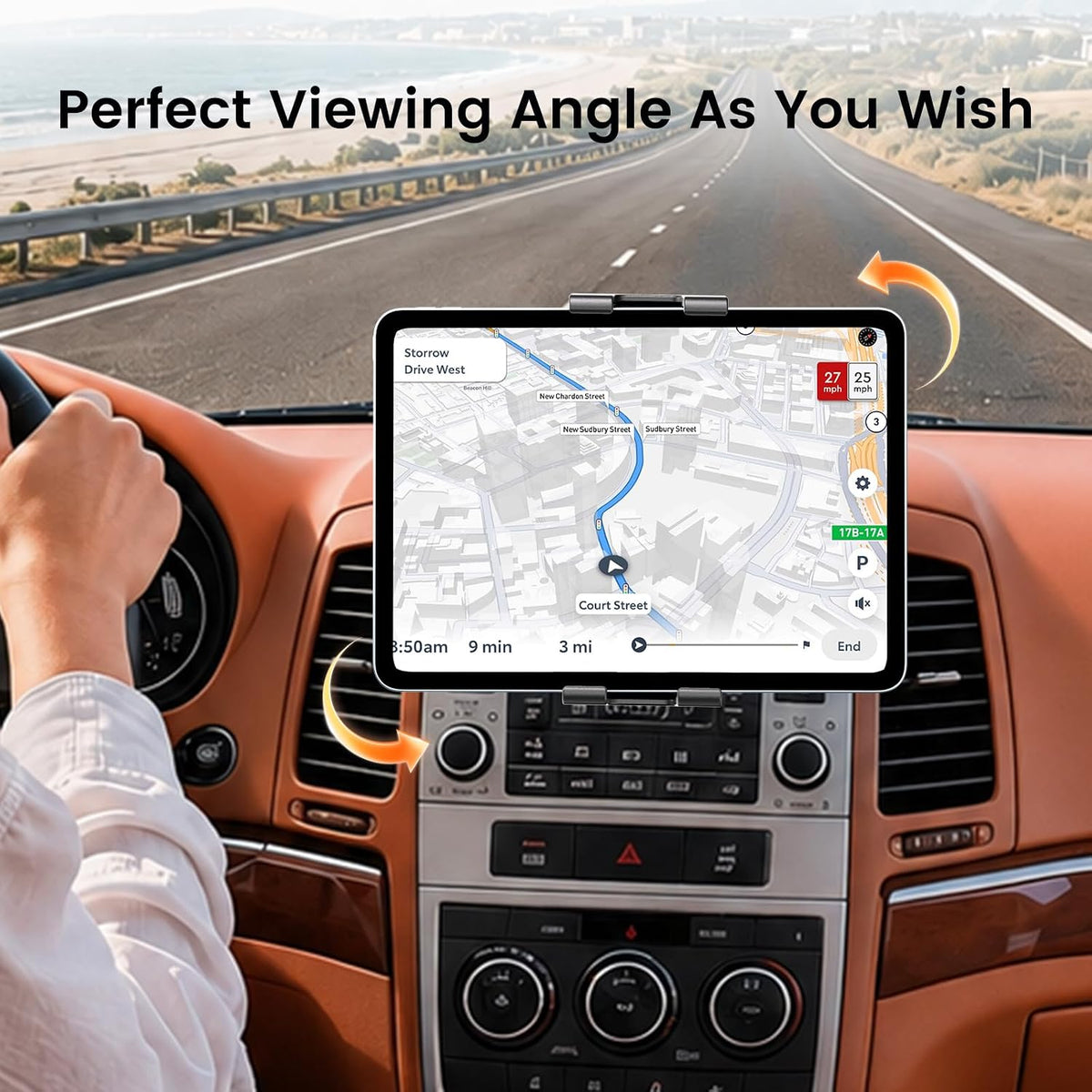 PLDHPRO CD Slot Tablet Car Mount for 5.5-14.6'' Devices, Universal iPad Holder for Car, Adjustable CD Player Phone Mount Compatible with iPhone, iPad, Galaxy Tab, Samsung Z fold, Navigation Gadget