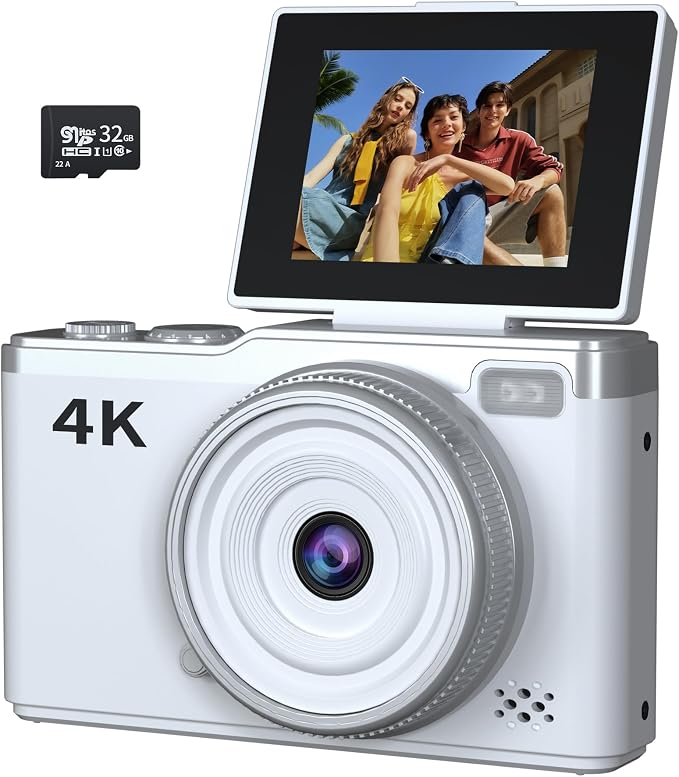 4K Digital Camera for Photography, 64MP Point and Shoot Digital Cameras