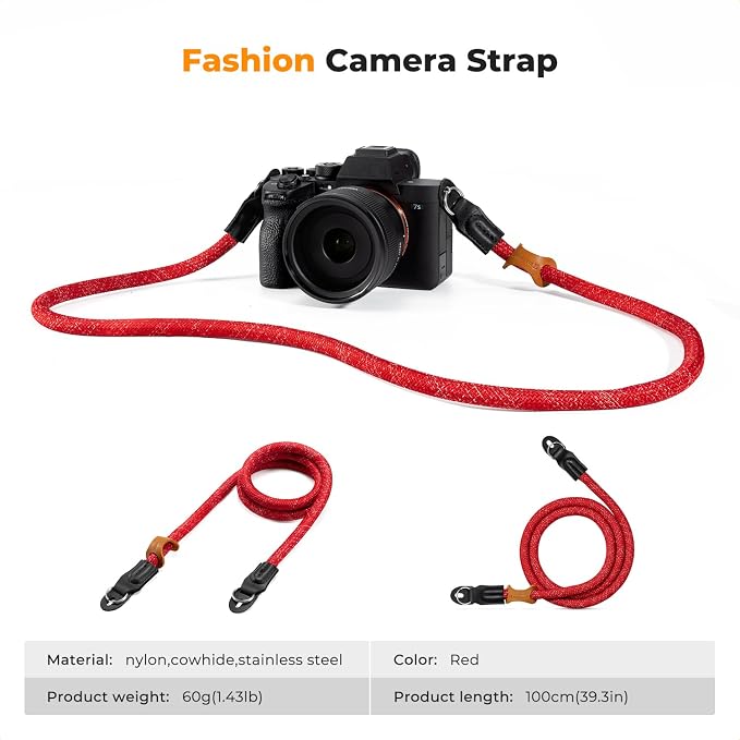 K&F CONCEPT Camera Neck Strap, 100cm Nylon Rope Camera Shoulder Strap