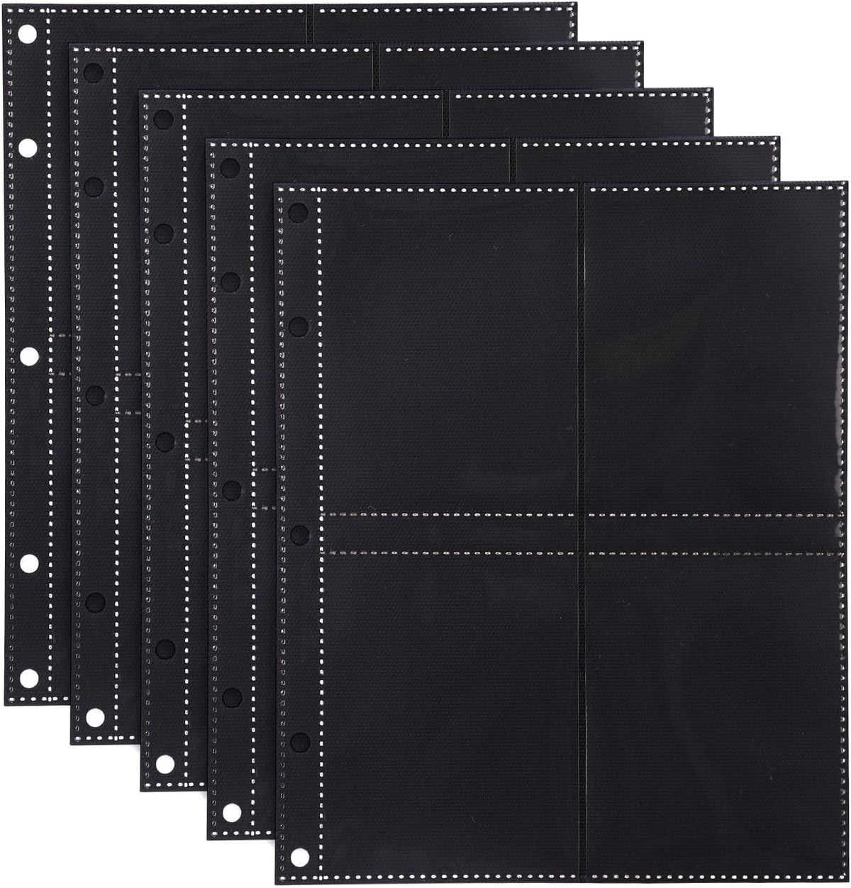 Skiennix 50pcs Trading Card Binder Pages - Double-Sided 4 Pocket Sleeves for Sports Collectibles
