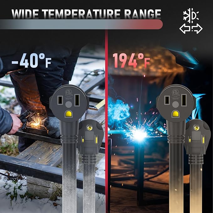 YESWELDER 15ft 250 Volt Welder Extension Cord 8 AWG Power Extension for Welding Machines， NEMA 6-50P to 6-50R