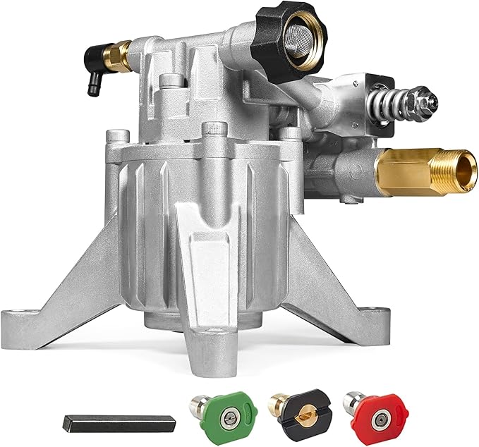 TOOLCY 7/8" Shaft Vertical Pressure Washer Pump - Rear Inlet/Outlet Max 3200 PSI @ 2.5 GPM OEM & Power Washer Pump for Gas Washer, More Replacement for Simpson, Ryobi, Honda etc