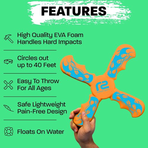 Boomerang for Kids - Fun Outdoor Beach Toy | Perfect Gift for Boys & Girls - Ideal for Summer Parties