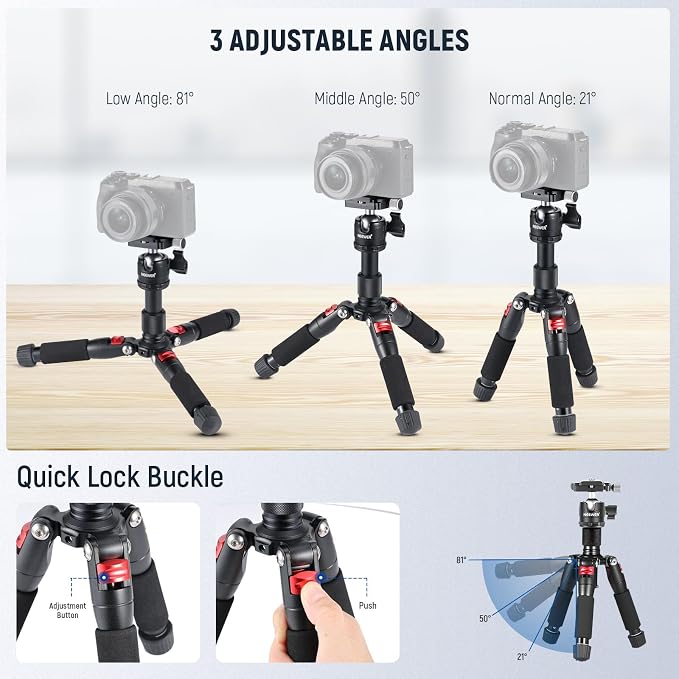 NEEWER Portable Travel Mini Tabletop Tripod, Aluminum Alloy 20''/ 50cm Desktop