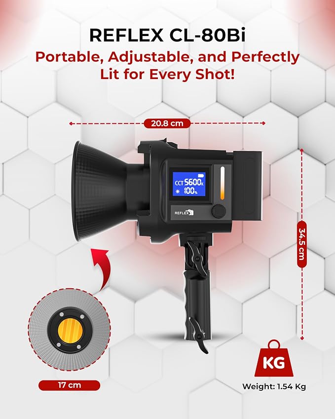 REFLEX CAMERA Professional 80W Handheld LED Photography Light – Portable Studio